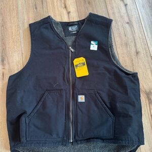 Carhartt Washed Duck Sherpa-Lined Vest - Black